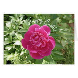 Vibrannte Pink Peony Blume Osterkarte