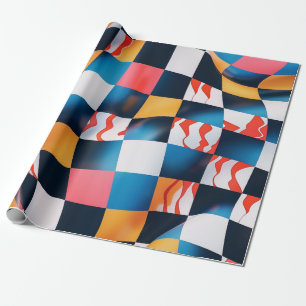 Vibranntes 3D-Fabric-Ripple-Prüfplatinenmuster Geschenkpapier