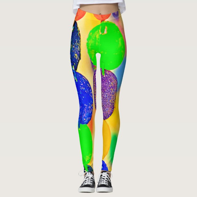 Vibranntes Bead String Design Leggings (Vorderseite)