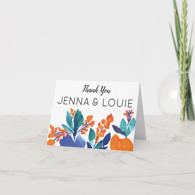 Vibranntes Blumenblut dank Karte (Vorderseite)