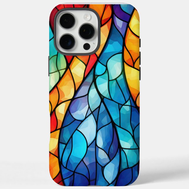 Vibranntes, festes Glas Abstrakt iPhone 16 Pro Max Hülle (Rückseite)