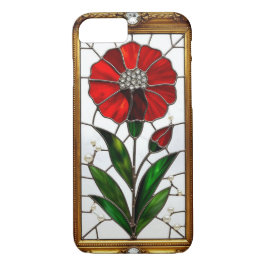 Vibranntes, festes Glasfeld einer roten Blume Case-Mate iPhone Hülle