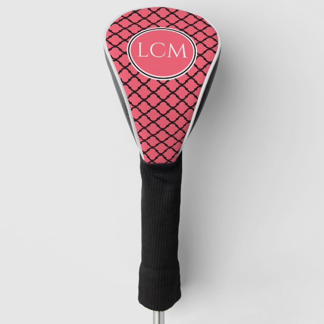Vibranntes Korallenschwarz - Knetfolie Golf Headcover (Vorderseite)