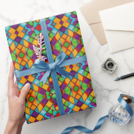 Vibranntes Muster aus gefärbtem Glas Geschenkpapier