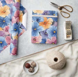 Vibranntes Pastel Multicolor Floral Nahtloses Must Geschenkpapier