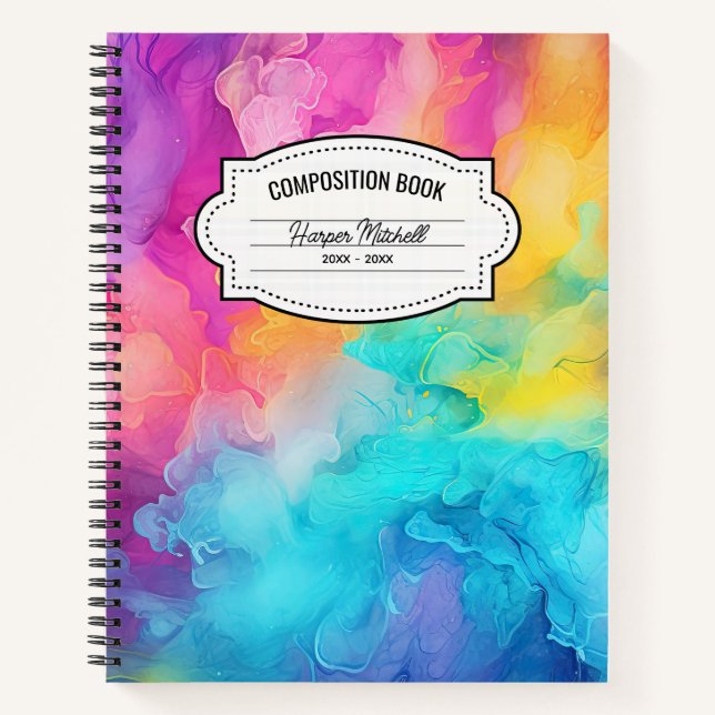 Vibranntes Rainbow-Composite-Notebook Notizbuch (Vorderseite)