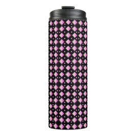 Vibranntes rosa Diamantgeometrisches Muster Thermosbecher