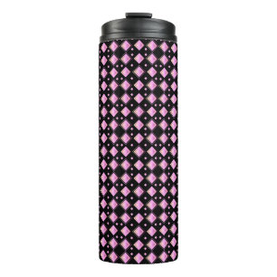 Vibranntes rosa Diamantgeometrisches Muster Thermosbecher