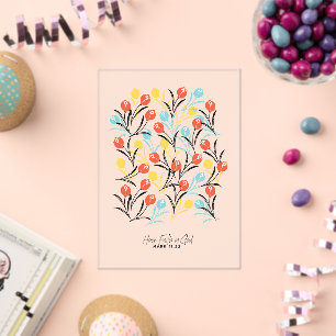 Vibranntes Tulip Muster Blumendesign auf Weiß Acryleinladungen