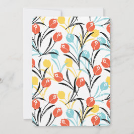 Vibranntes Tulip Muster Blumendesign auf Weiß Einladung