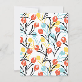 Vibranntes Tulip Muster Blumendesign auf Weiß Postkarte