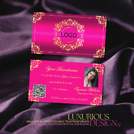 Vibranntes Verziertes Logo-Foto mit rosa Gold und  Visitenkarte