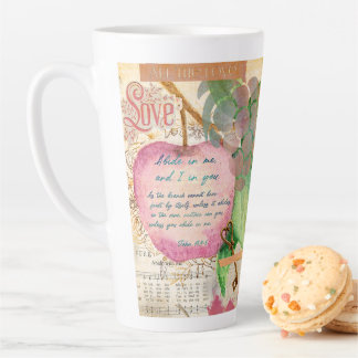 Vibrant Abide in Me Fruitful Faith Art Journal Milchtasse