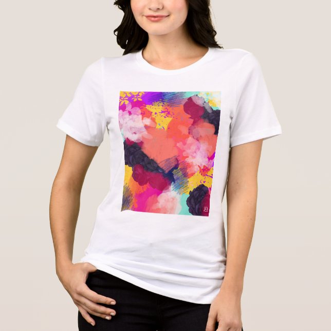 Vibrant Abstract Artwork Tri-Blend Shirt (Vorderseite)