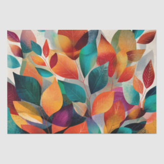 Vibrant Abstract Autumn Leaves Seidenpapier
