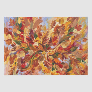 Vibrant Abstract Autumn Leaves Seidenpapier