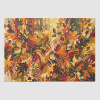 Vibrant Abstract Autumn Leaves Seidenpapier