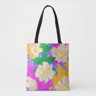 'Vibrant Abstract Floral' Farbige Schultertasche Tasche