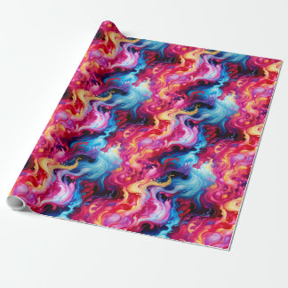 Vibrant Abstract Fluid Art Wrapping Paper Geschenkpapier