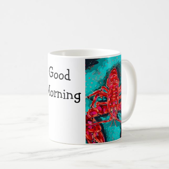 Vibrant Abstract Lobster Mug Kaffeetasse (VorderseiteRechts)