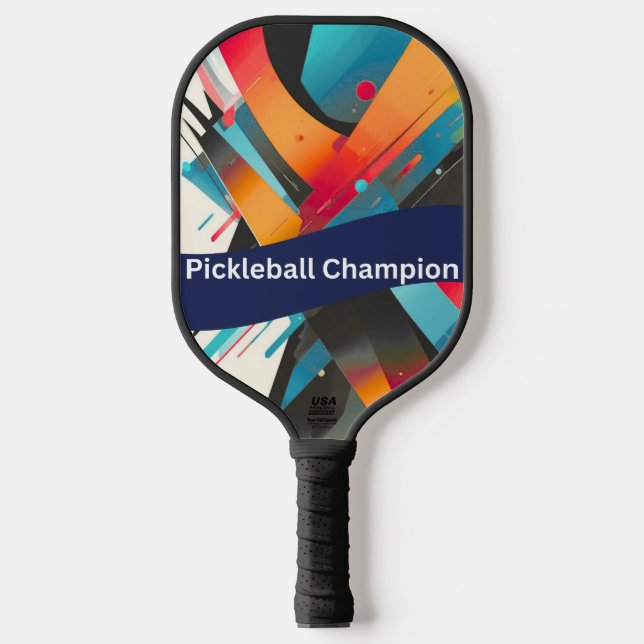 Vibrant Abstract Pickleball Champion Paddle (Vorderseite)