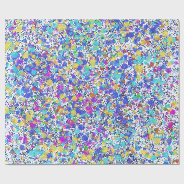 Vibrant Abstract Watercolor Splatter Pattern Geschenkpapier (Flach)