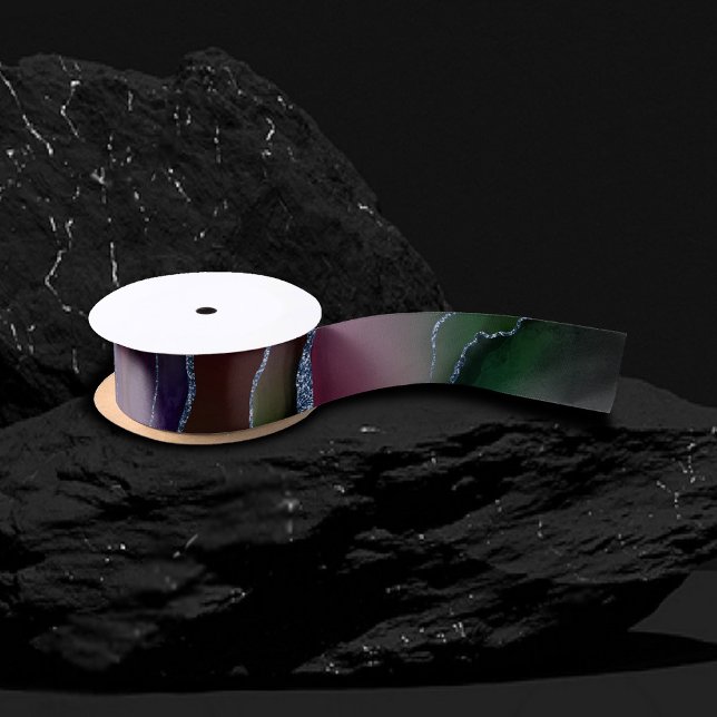 Vibrant Agate | Rich Pink und grüner Jewel Tone Satinband (Von Creator hochgeladen)