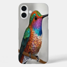 Vibrant Allen’s Hummingbird Painting iPhone 16 Plus Hülle