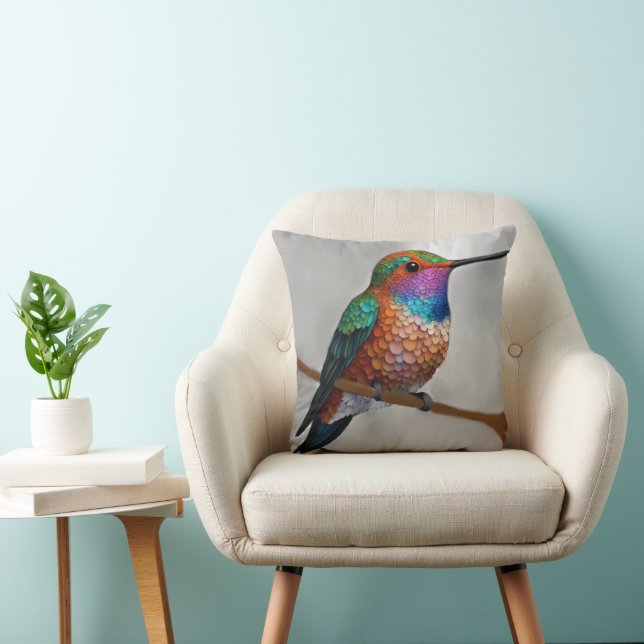 Vibrant Allen’s Hummingbird Painting Kissen (Stuhl )