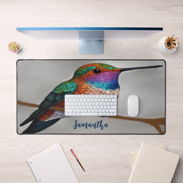 Vibrant Allen’s Hummingbird Painting Schreibtischunterlage (Büro 1)