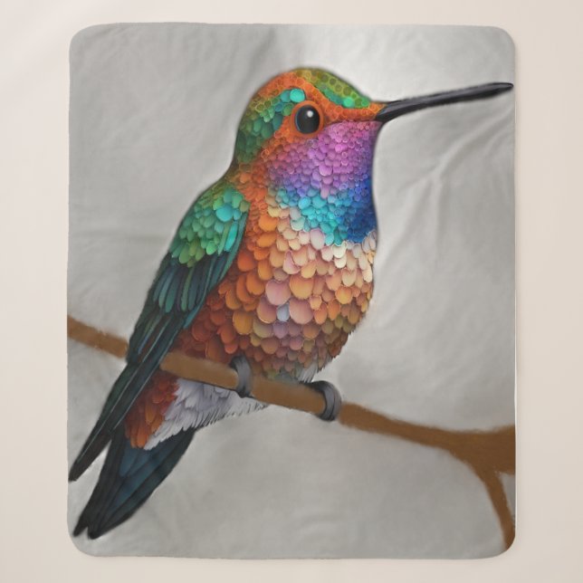 Vibrant Allen’s Hummingbird Painting Sherpadecke (Vorderseite)