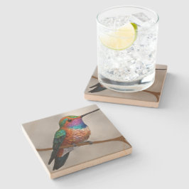 Vibrant Allen’s Hummingbird Painting Steinuntersetzer