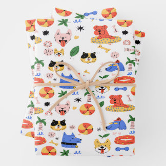 Vibrant Animal Pattern Designs Geschenkpapier Set