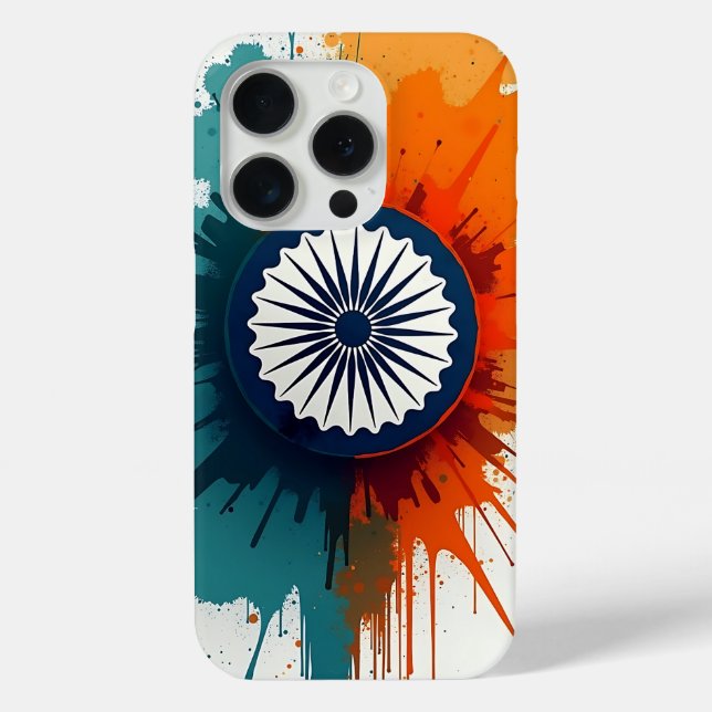 "Vibrant Ashoka Chakra iPhone Case - Abstrakt Schm (Rückseite)