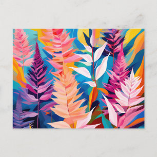 Vibrant Astilbe Floral Geometric Postkarte