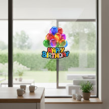 Vibrant Balloon Happy Birthday Window Cloning