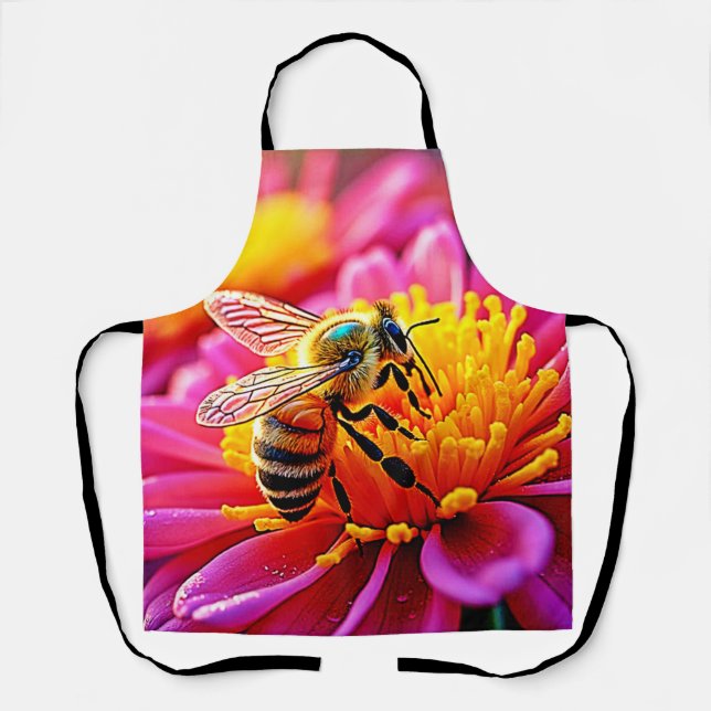 Vibrant Bee on Bloom Design Schürze (Vorderseite)