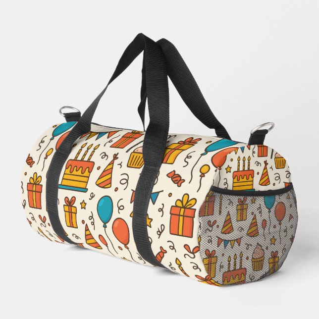 Vibrant Birthday Party Seamless Pattern Duffle Bag (Rechte Ecke)