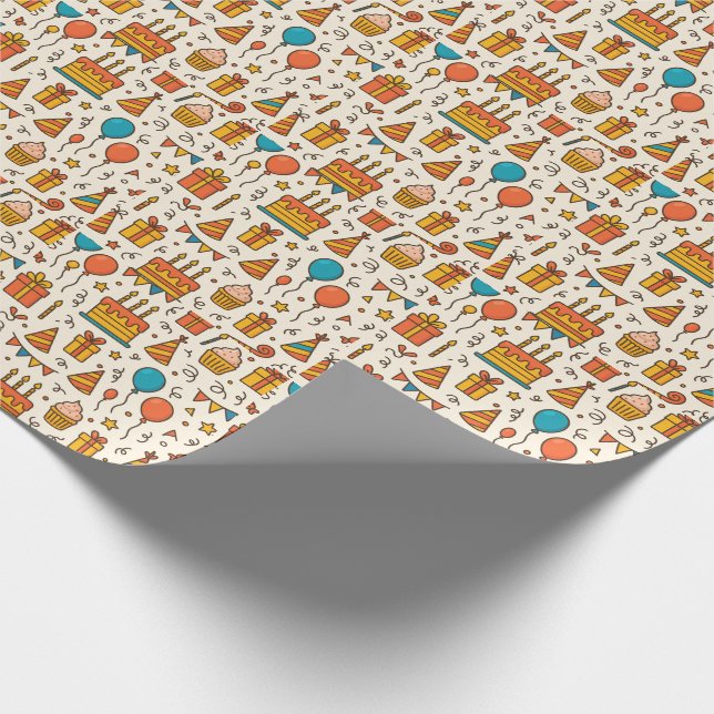 Vibrant Birthday Party Seamless Pattern Geschenkpapier (Ecke)