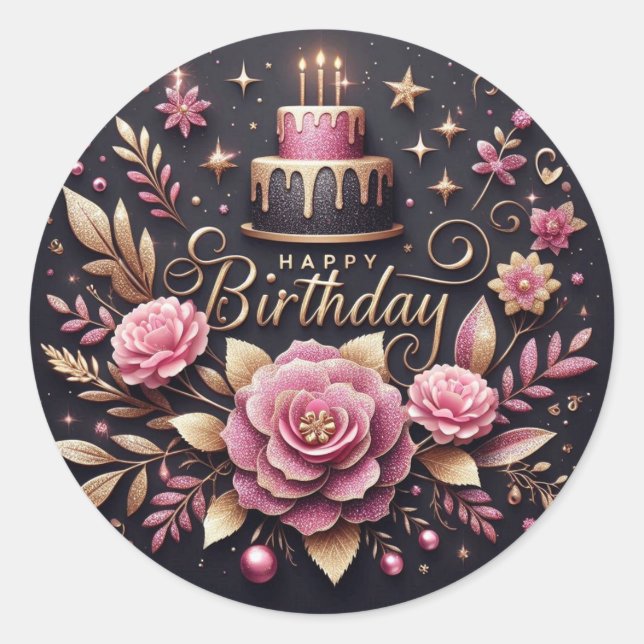 Vibrant birthday sticker  (Devant)