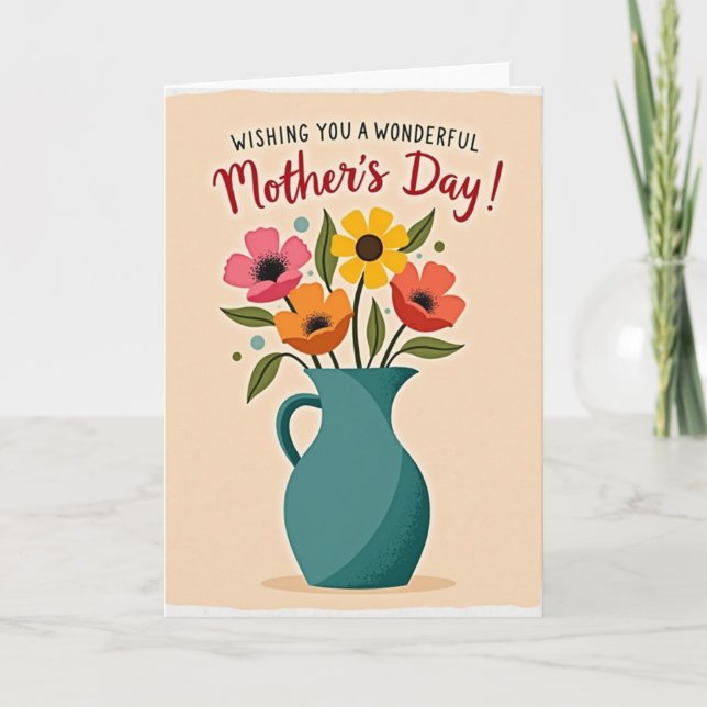 Vibrant Bloom Mothers Day Card Karte (Vorderseite)