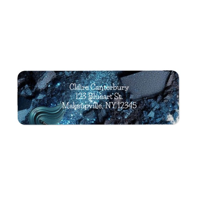 Vibrant Blue Glam Makeup Rücksendeadresse (Vorne)