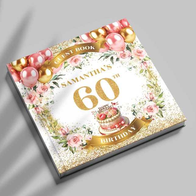 Vibrant Boho 60e Anniversaire Livre d'invité Bloom (Vibrant Boho 60th Birthday Guest Book Bloom Accent

)