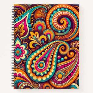 Vibrant Boho Paisley Notizbuch