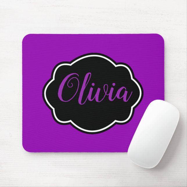 Vibrant, Bold Fuchsia Purple Personalized Mousepad (Mit Mouse)