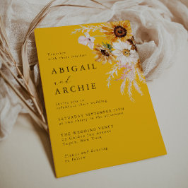 Vibrant Bold Sunshine Sunflowers Floral Wedding Einladung