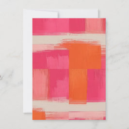 Vibrant Brushstroke Geometric Pattern – Pink & Ora Einladung