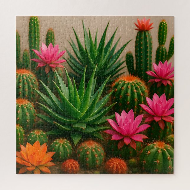 Vibrant Cactus Succulent Bloom Desert (Vertikal)