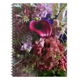 Vibrant Calla Lily and Purple Floral Notebook Notizblock