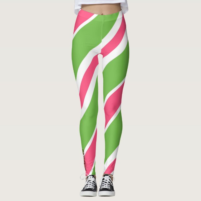 Vibrant Candy Stripe Abstract Leggings (Vorderseite)